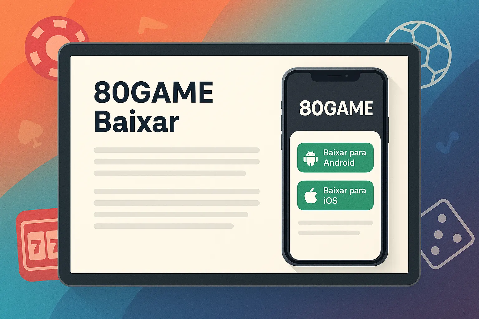 Baixar o 80GAME Cassino App