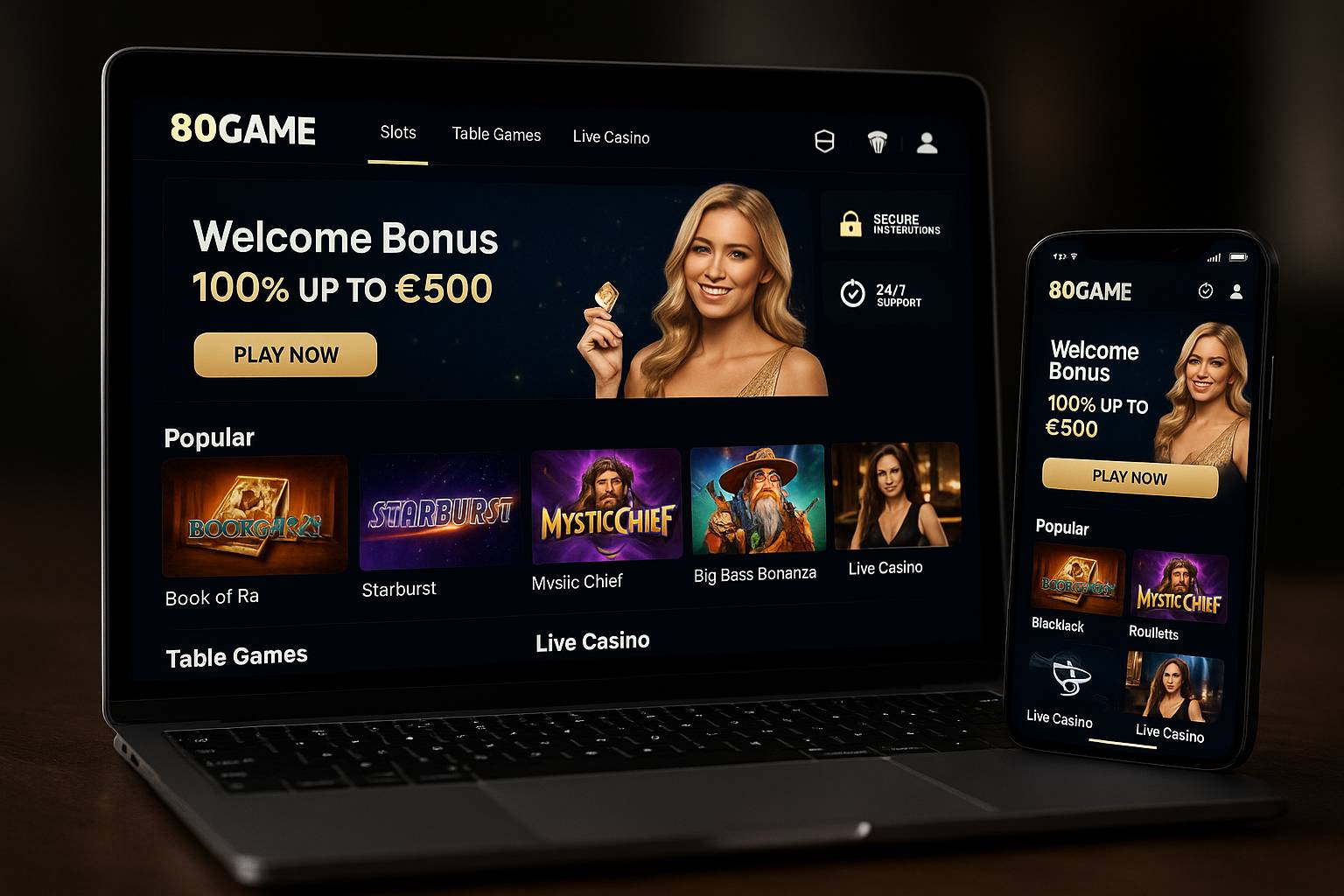 Jogos de cassino online 80GAME